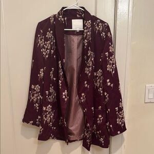 ett:twa by Anthropology burgundy blazer